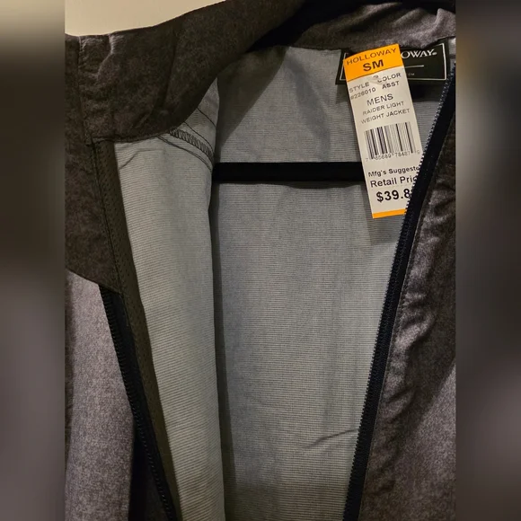 Mens Small - Holloway Raider Lightweight Jacket Grey/Navy - Picture 3 of 4